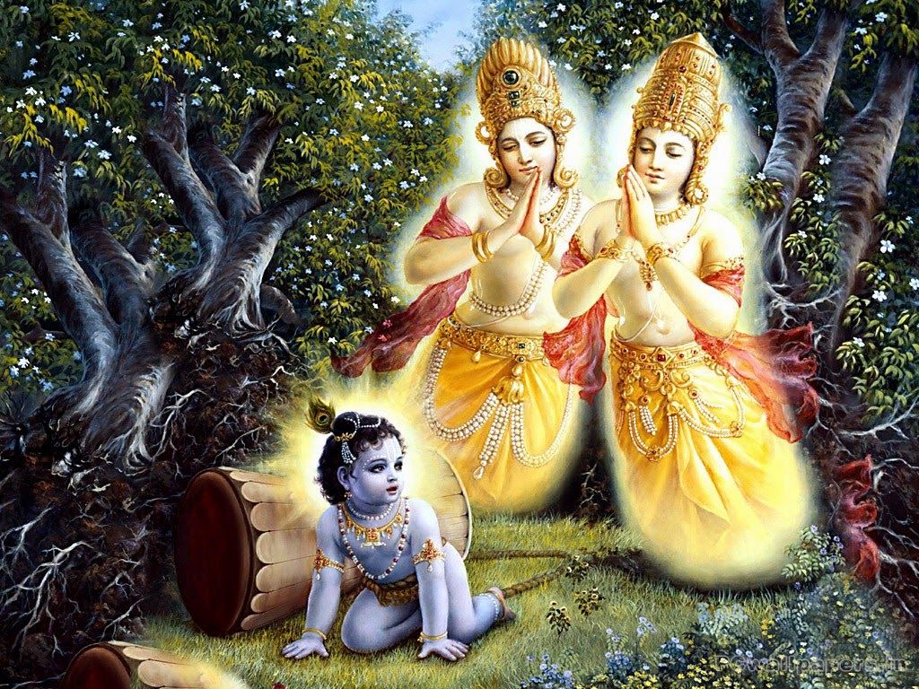 Damodar Leela - Liberation of Nalkuber and Manigreev | Lord krishna images, Lord krishna wallpapers, Krishna hindu